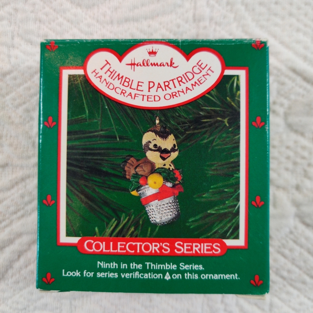 Hallmark Thimble Partridge Ornament Ninth In Collectors Series 1986 Handmade